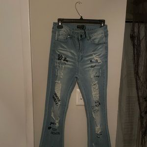 High rise flared jeans